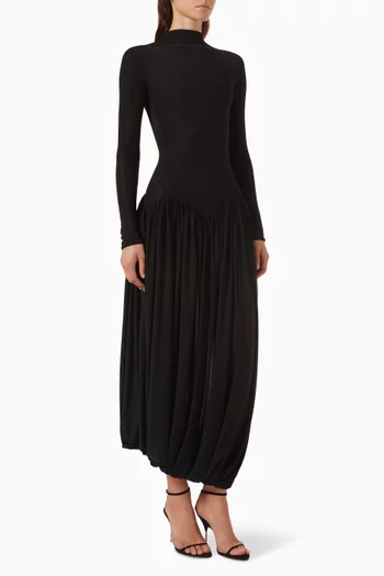 Onix Open-back Ruched Dress