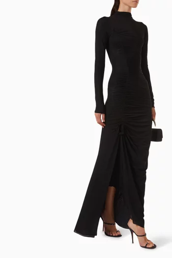 Nimbo Floral-appliqué Ruched Dress