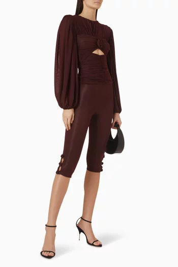 Ascenso Rosebud-detail Capri Pants