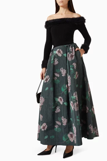 Callum Maxi Skirt in Taffeta