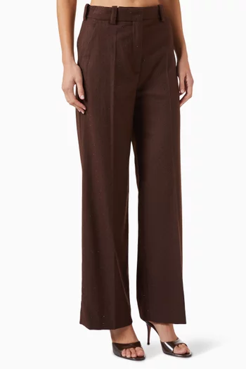 بنطال مطرز بأحجار الراين
