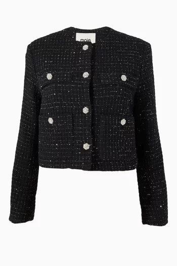 Sequin-embellished Jacket in Tweed