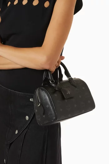 Small Ella Boston Bag in Visetos Canvas