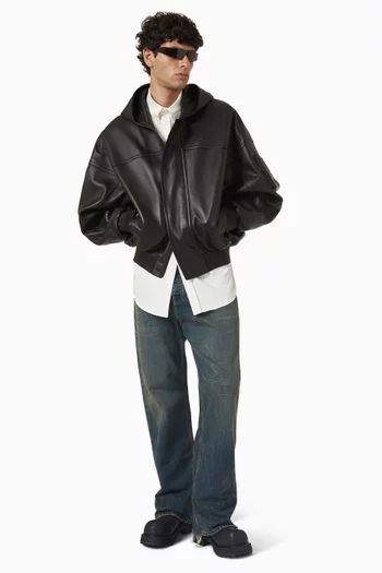 Hooded Jacket in Lambskin Leather