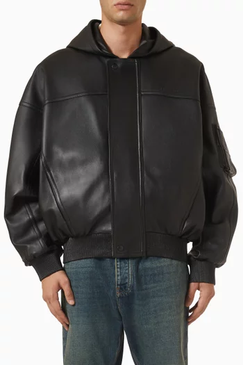 Hooded Jacket in Lambskin Leather