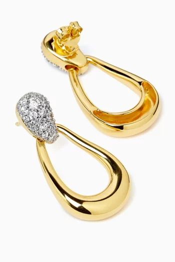 Molten Pavé Drop Earrings in Brass