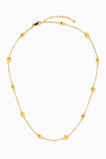Molten Teardrop Charm Necklace in Brass