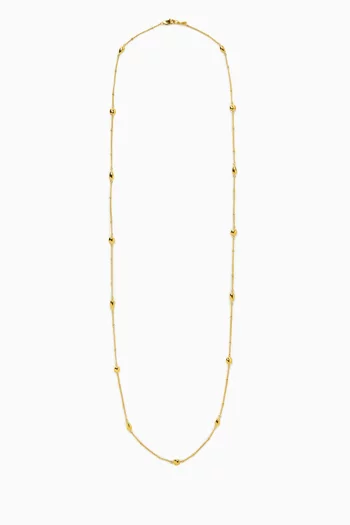 Molten Teardrop Charm Wraparound Necklace in Brass