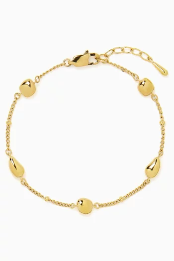 Molten Teardrop Charm Bracelet in Brass
