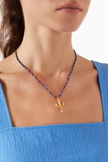 Harris Reed Taking Flight Beaded Necklace in Brass