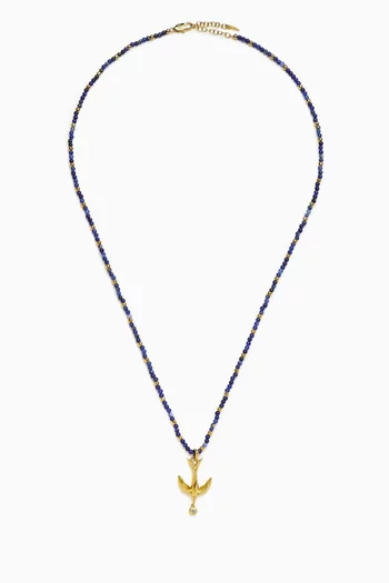Harris Reed Taking Flight Beaded Necklace in Brass