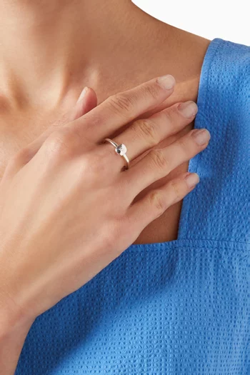 Molten Square Solitaire Ring in Sterling Silver