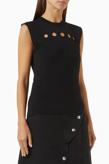 Cut-out T-shirt in Cotton