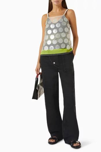 Asymmetric Wide-leg Jeans in Denim