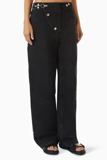 Asymmetric Wide-leg Jeans in Denim
