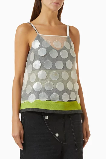 Mother-of-pearl Sequin Top in Organza