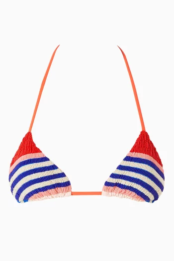 Balmy Glass Bead Sliding Triangle Bikini Top