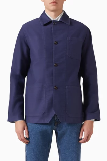 Moleskin Mitred Chore Jacket in Cotton