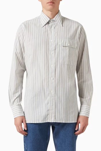 One-pocket Halo Stripe Shirt in Cotton