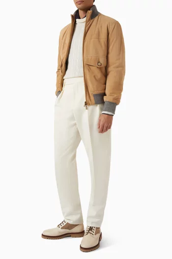 Tapered Pants in Cotton-gabardine
