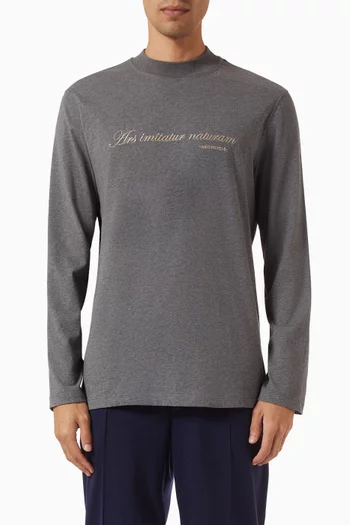 Mock-neck T-shirt in Knit