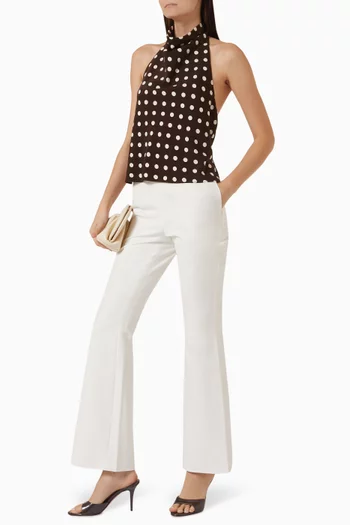 Ysabel Flared Pants in Crepe