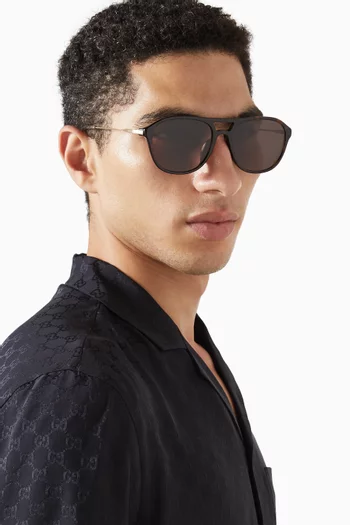 Specialised-fit Navigator Sunglasses in Acetate & Metal
