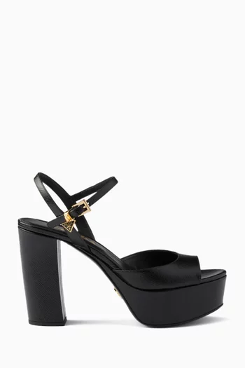 Platform 105 Sandals in Patent Saffiano Leather
