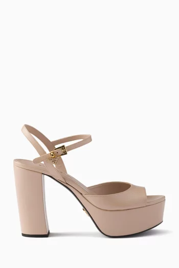 Platform 105 Sandals in Patent Saffiano Leather