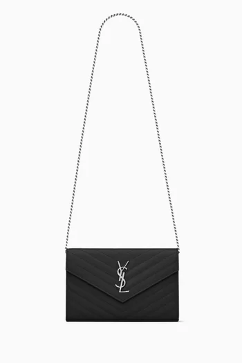 Classic Cassandre Chain Wallet in Grain de Poudre Leather