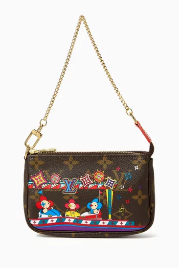 Unused Vivienne Christmas Mini Pochette Accessoires in Monogram Canvas