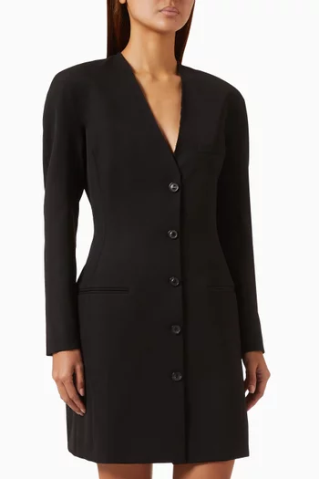 Buttoned Mini Dress in Knit