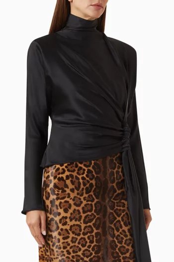 Lambro Draped Top in Silk