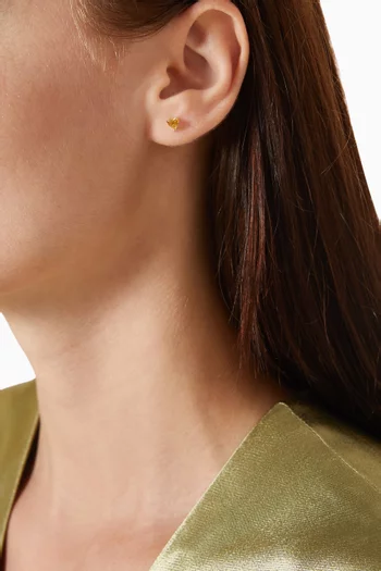 Heart Birthstone Citrine Earrings in 18kt Gold