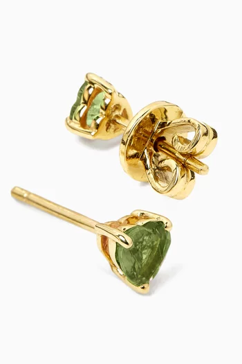 Heart Sapphire Birthstone Stud Earrings in 18kt Gold