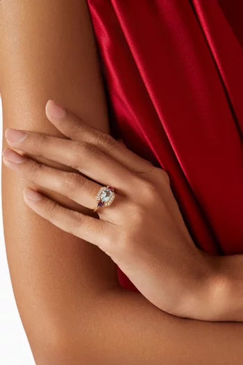 Allegra Diamond & Multi-gem Ring in 18kt Gold