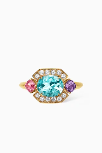Allegra Diamond & Multi-gem Ring in 18kt Gold