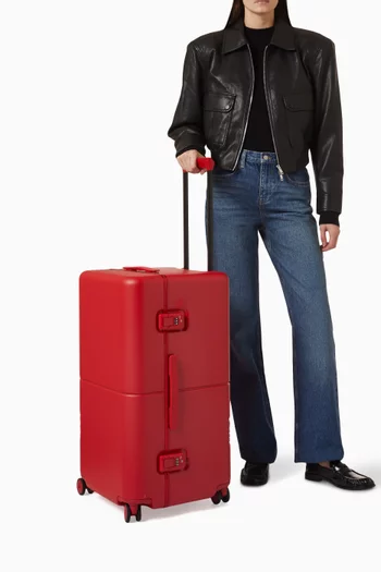 Checked Trunk Suitcase