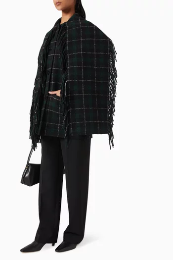 Fringed Scarf Jacket in Wool-blend