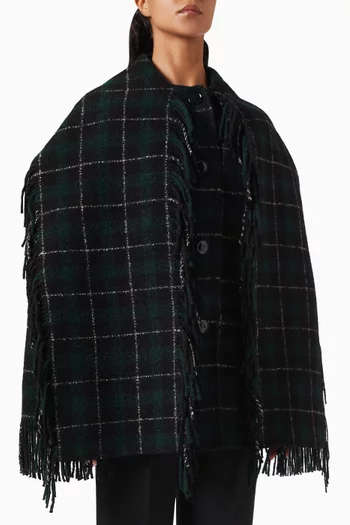Fringed Scarf Jacket in Wool-blend
