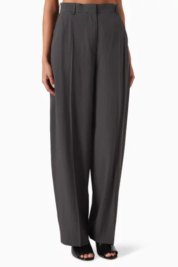 High-waist Pants in Wool-blend