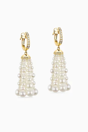 Small Bahar Gafla Pearl Earrings in 18kt Yellow Gold