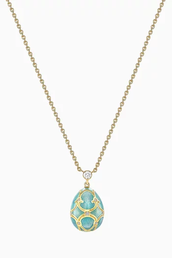 Forever Mini Enamel Egg Necklace in 18kt Gold