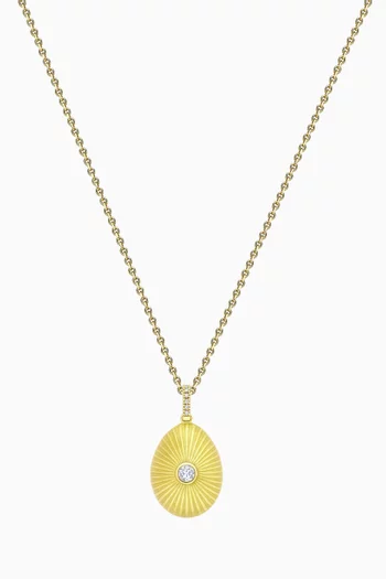 Forever Sunburst Egg Necklace in 18kt Gold