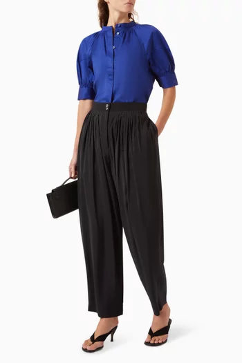 Draped Pleated Pants in Modal-blend