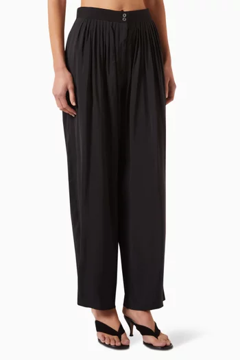 Draped Pleated Pants in Modal-blend
