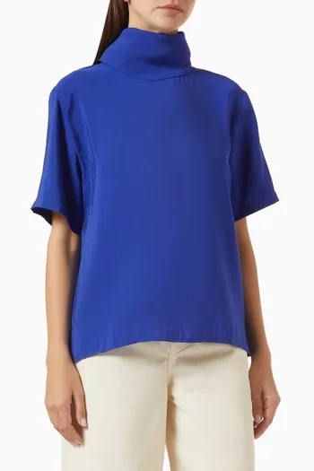 Draped Scarf-detail Top in Modal-blend