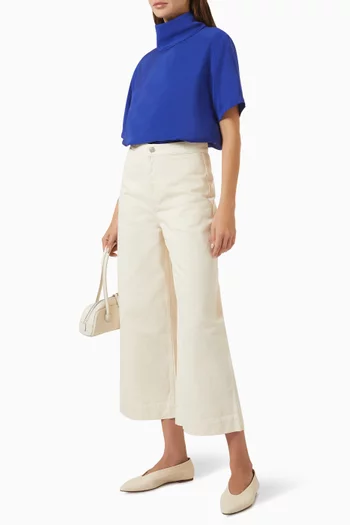 Cropped Wide-leg Pants in Denim