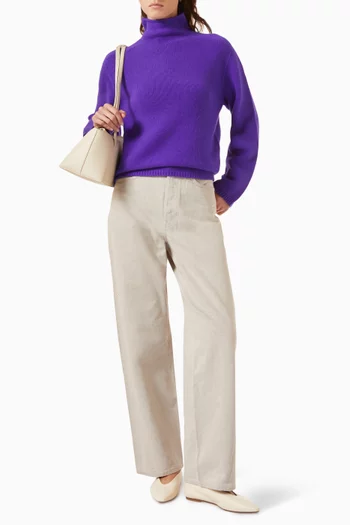 Funnel-neck Sweater in Cashmere