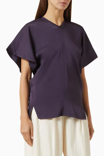 Draped V-neck Top in Crepe